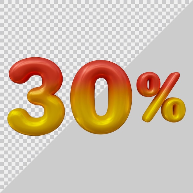 3d rendering of 30 percent with modern style