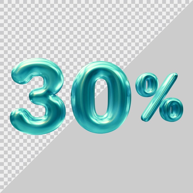 3d rendering of 30 percent with modern style