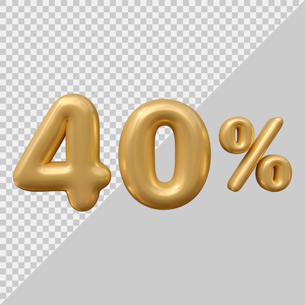 3d rendering of 40 percent with modern style