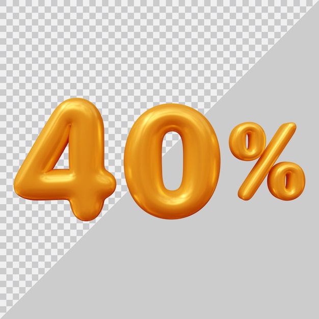 3d rendering of 40 percent with modern style