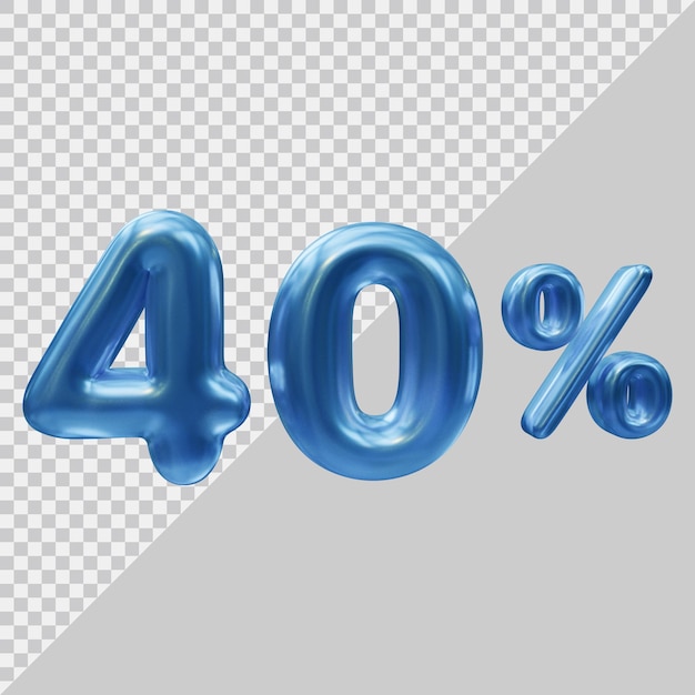 3d rendering of 40 percent with modern style