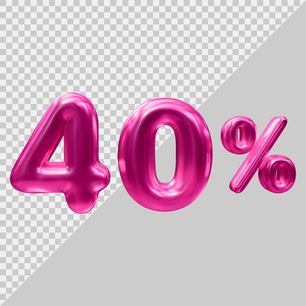 3d rendering of 40 percent with modern style