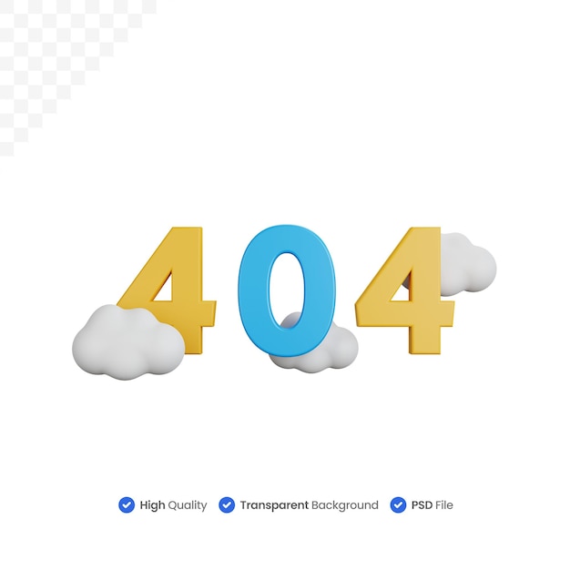 3d rendering 404 error message isolated