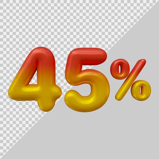 3d rendering of 45 percent with modern style