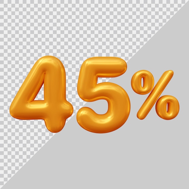 3d rendering of 45 percent with modern style