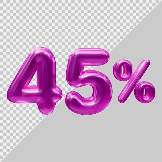 3d rendering of 45 percent with modern style