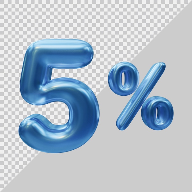 3d rendering of 5 percent with modern style