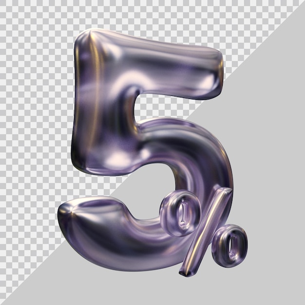 3d rendering of 5 percent with modern style