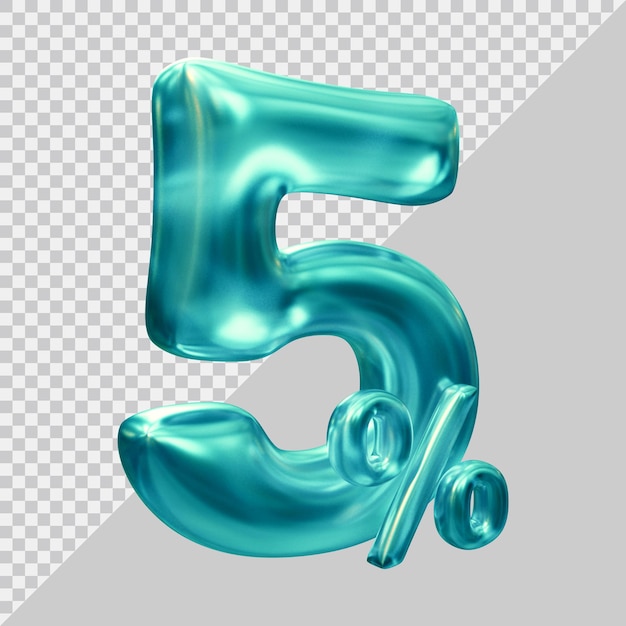 3d rendering of 5 percent with modern style