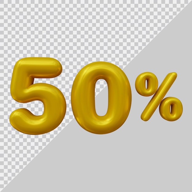 3d rendering of 50 percent with modern style