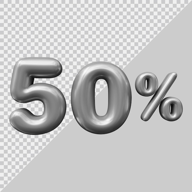 3d rendering of 50 percent with modern style