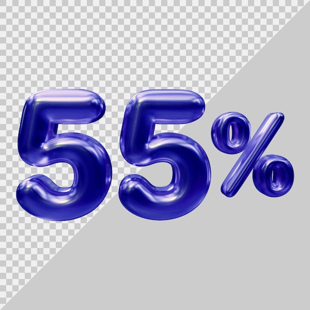 3d rendering of 55 percent with modern style