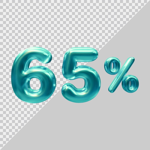 3d rendering of 65 percent with modern style