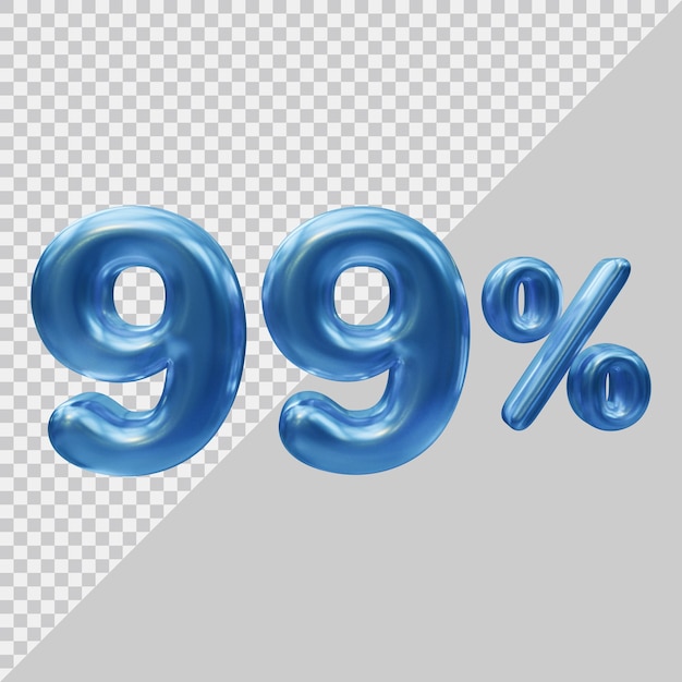 3d rendering of 99 percent with modern style