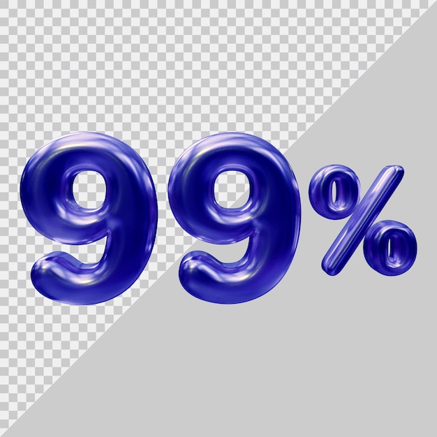 3d rendering of 99 percent with modern style