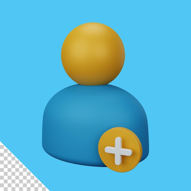 3d rendering add user isolated useful for user interface apps and web design illustration