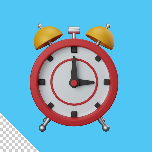 3d rendering alarm clock isolated useful for user interface apps and web design illustration