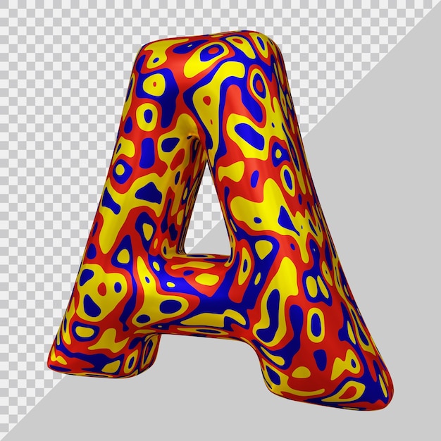 3d rendering of alphabet letter a balloon