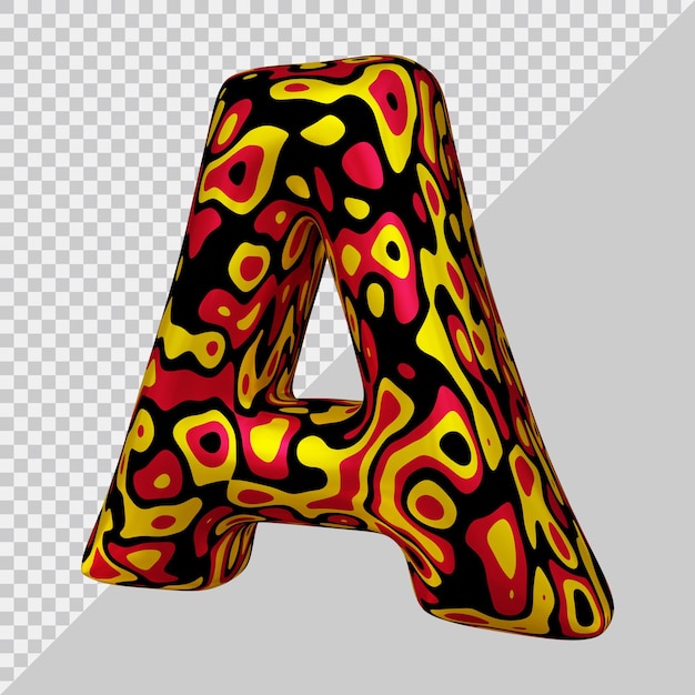 PSD 3d rendering of alphabet letter a balloon