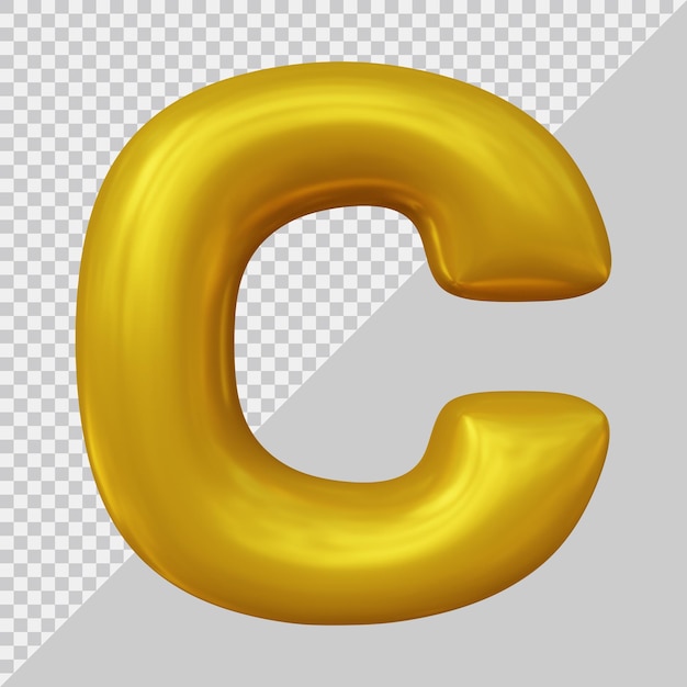 3d rendering of alphabet letter c balloon