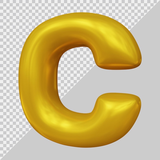 3d rendering of alphabet letter c balloon