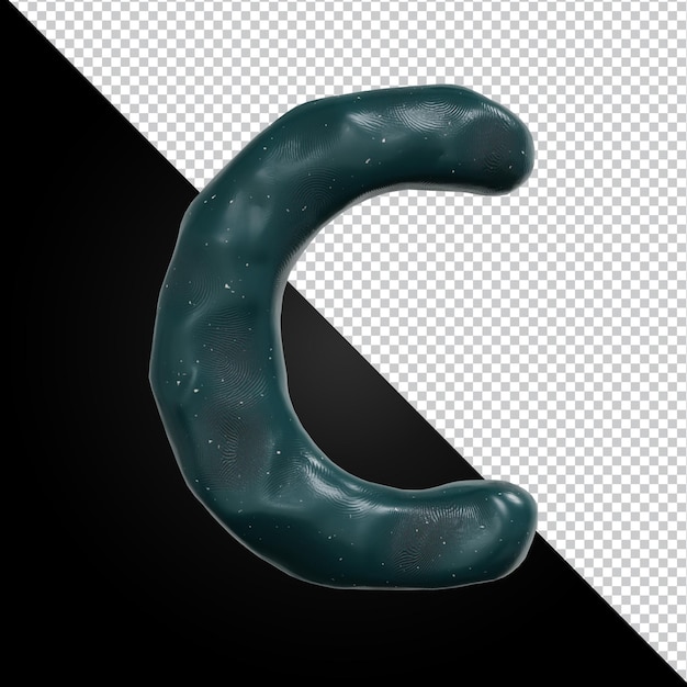 3d rendering of alphabet letter C isolated