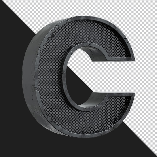 3d rendering of alphabet letter C isolated