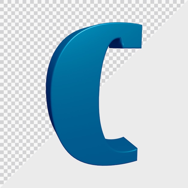 3d rendering of alphabet letter c