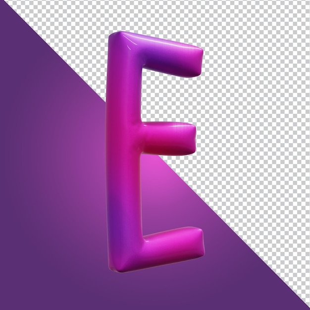 3d rendering of alphabet letter E isolated