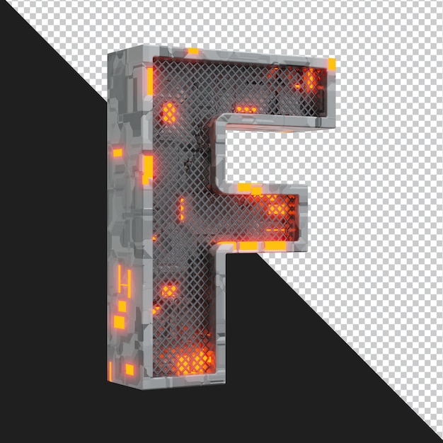 3d rendering of alphabet letter F isolated