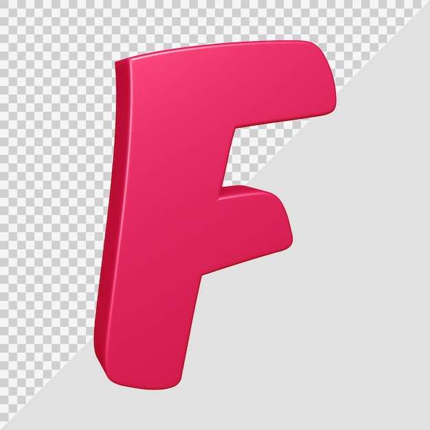 3d rendering of alphabet letter f