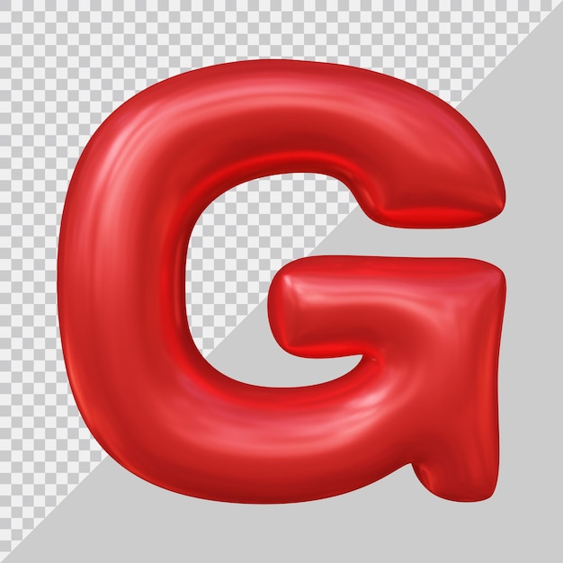 3d rendering of alphabet letter g balloon