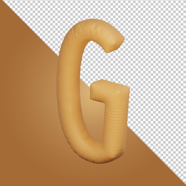 3d rendering of alphabet letter G isolated