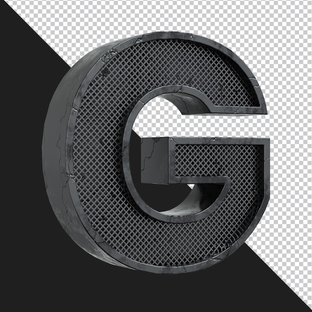 3d rendering of alphabet letter G isolated