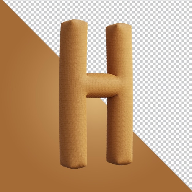 3d rendering of alphabet letter H isolated