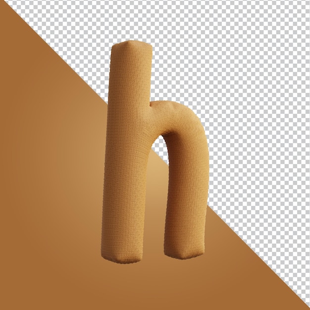 3d rendering of alphabet letter h isolated