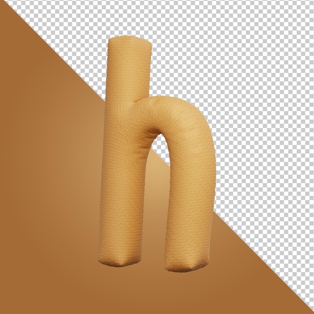 3d rendering of alphabet letter h isolated