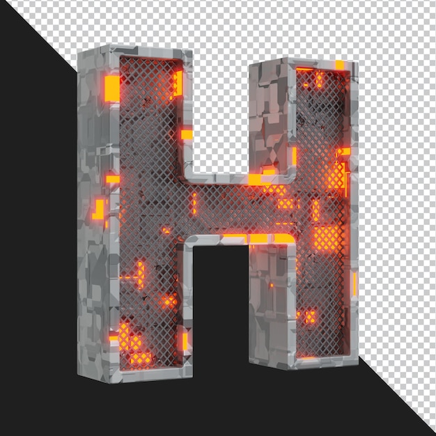 3d rendering of alphabet letter H isolated