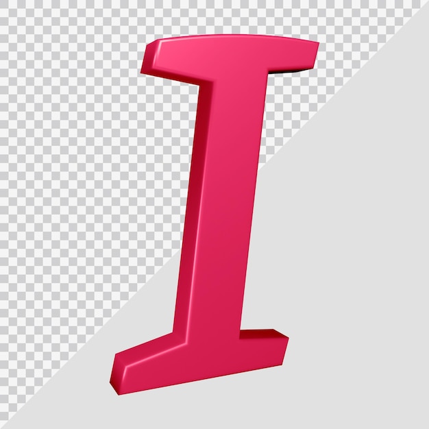 3d rendering of alphabet letter i