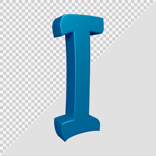 3d rendering of alphabet letter i