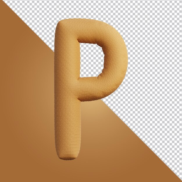 3d rendering of alphabet letter isolated