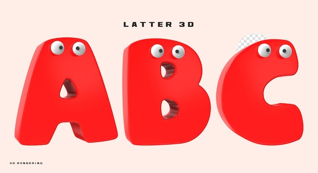 3d rendering of alphabet letter isolated