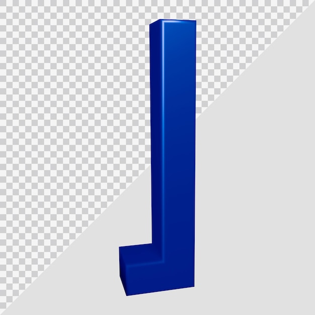 3d rendering of alphabet letter j