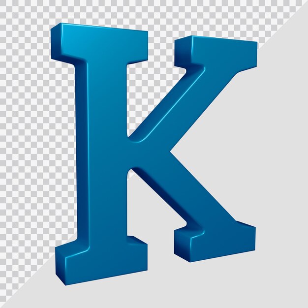 3d rendering of alphabet letter k