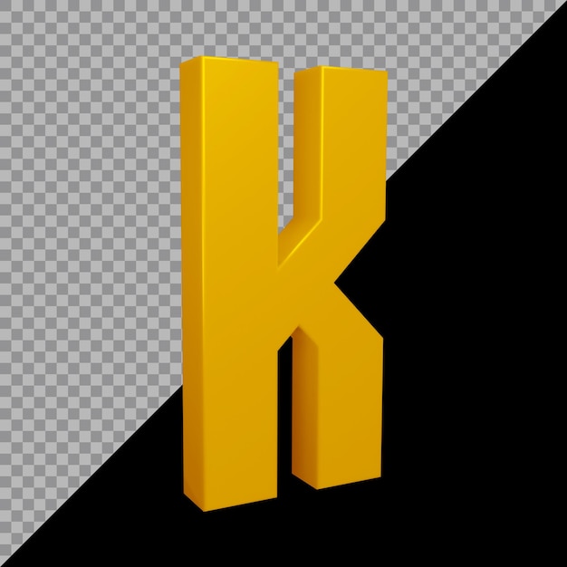 3d rendering of alphabet letter k