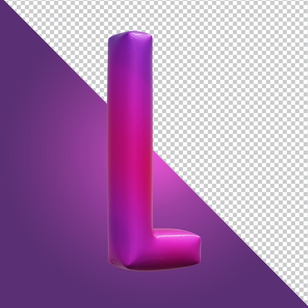 3d rendering of alphabet letter L isolated