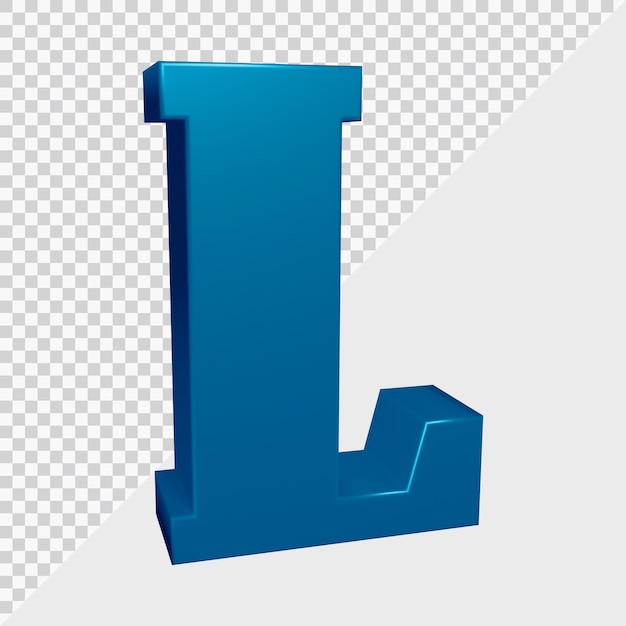 3d rendering of alphabet letter l