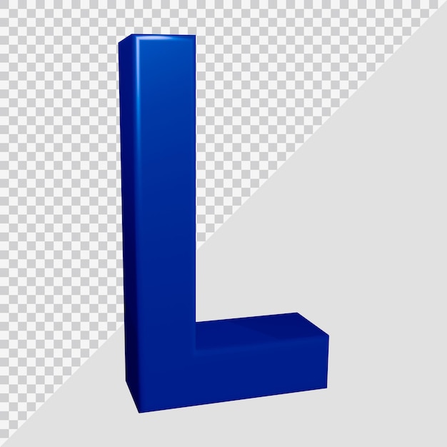 3d rendering of alphabet letter l