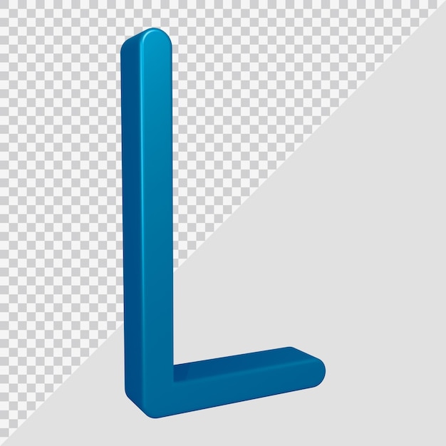 3d rendering of alphabet letter l