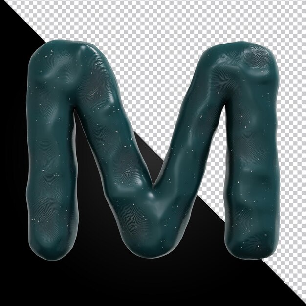 3d rendering of alphabet letter M isolated